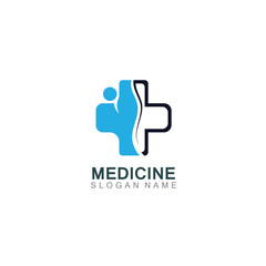 Medical logotype health care design cross illustration template