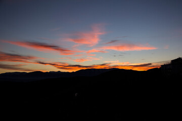 Beautiful red clouds at sunset 