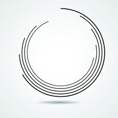 Lines in Circle Form. Vector abstract logo design in circular form