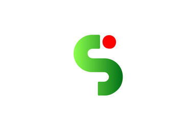 green red S alphabet letter logo icon. Gradient design for company and business