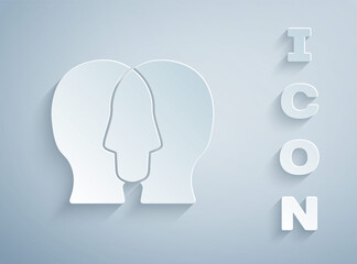 Paper cut Project team base icon isolated on grey background. Business analysis and planning, consulting, team work, project management. Developers. Paper art style. Vector.