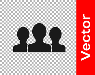 Black Users group icon isolated on transparent background. Group of people icon. Business avatar symbol - users profile icon. Vector.