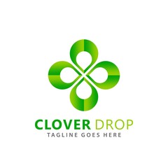 Abstract Clover Drop Company Logos Design Vector Illustration Template