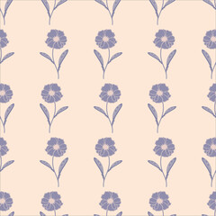 seamless pattern, flowers, vector, freehand drawing