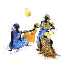 Zelfklevend Fotobehang african ethnic retro vintage illustration © maxtor777
