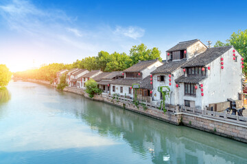 Fototapeta na wymiar The ancient Beijing-Hangzhou Grand Canal, Wuxi, China.