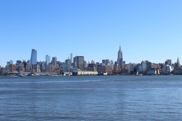 Fototapeta na wymiar New York, Manhattan, the skyline is seen from Hoboken - Hudson River