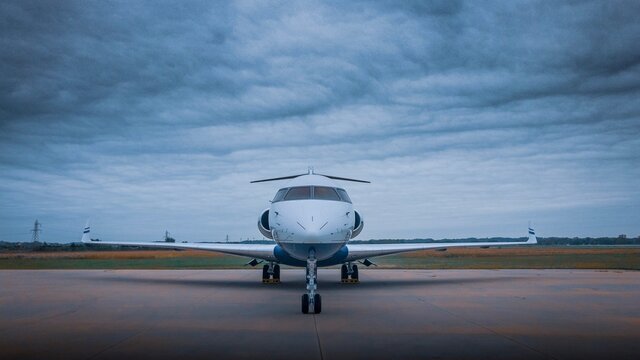 Global Express Business Jet At The Airport