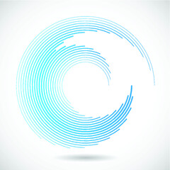 Naklejka premium Lines in Circle Form. Vector abstract logo design in circular form