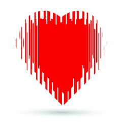 striped heart vector logo