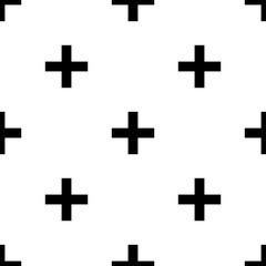 Obraz premium Cartoon cross seamless pattern in flat style. Infinity polka dot icon geometric background. Wrapping paper. Vector illustration. 