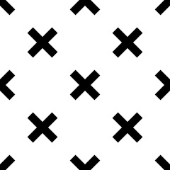 Cartoon cross seamless pattern in flat style. Infinity polka dot icon geometric background. Wrapping paper. Vector illustration.  