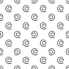 Cartoon abstract swirl seamless pattern. Curly geo infinity backdrop. Twist geometric wrapping paper. Vector illustration. 