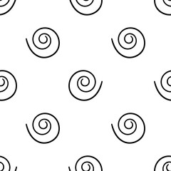 Cartoon abstract swirl seamless pattern. Curly geo infinity backdrop. Twist geometric wrapping paper. Vector illustration. 