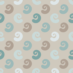 Cartoon abstract swirl seamless pattern. Curly geo infinity backdrop. Twist geometric wrapping paper. Vector illustration. 