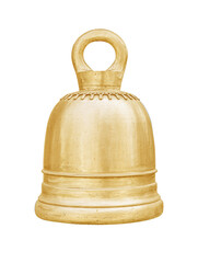 Ancient thai big brass bell bell isolate on white background with clipping path included
