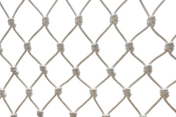 Fototapeta premium Rope Net with knots Isolated on white with clipping path included
