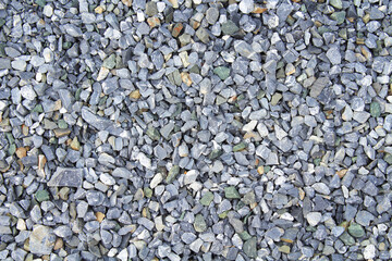 Small gravel. Selective focus. Top view. Texture.
