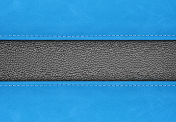 stitched blue and black  leather background