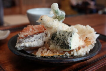 Assorted vegetable tempura at SOBA noodle resturant