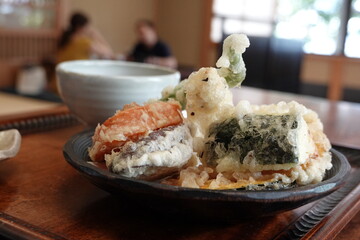 Assorted vegetable tempura at SOBA noodle resturant
