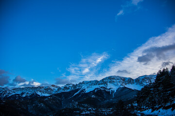 Winter Serra Del Cadi in La Cerdanya, Pyrenees, Spain