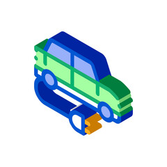 electro car charging socket icon vector. isometric electro car charging socket sign. color isolated symbol illustration