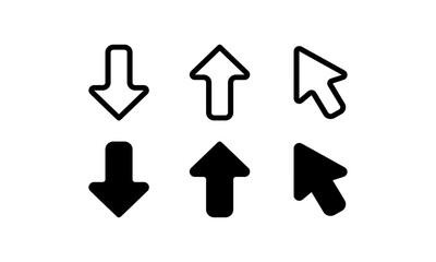 Arrow icons. With outline and glyph style