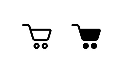 Shopping cart icon. With outline and glyph style