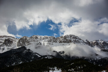 Winter Serra Del Cadi in La Cerdanya, Pyrenees, Spain