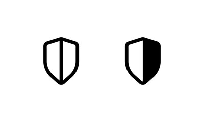 Shield icon. With outline and glyph style