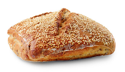 Fresh homemade bread isolated on white