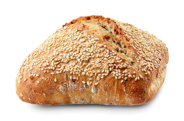 Fresh homemade bread isolated on white