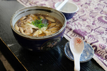 A japanese traditional style warm soba for cold winter.