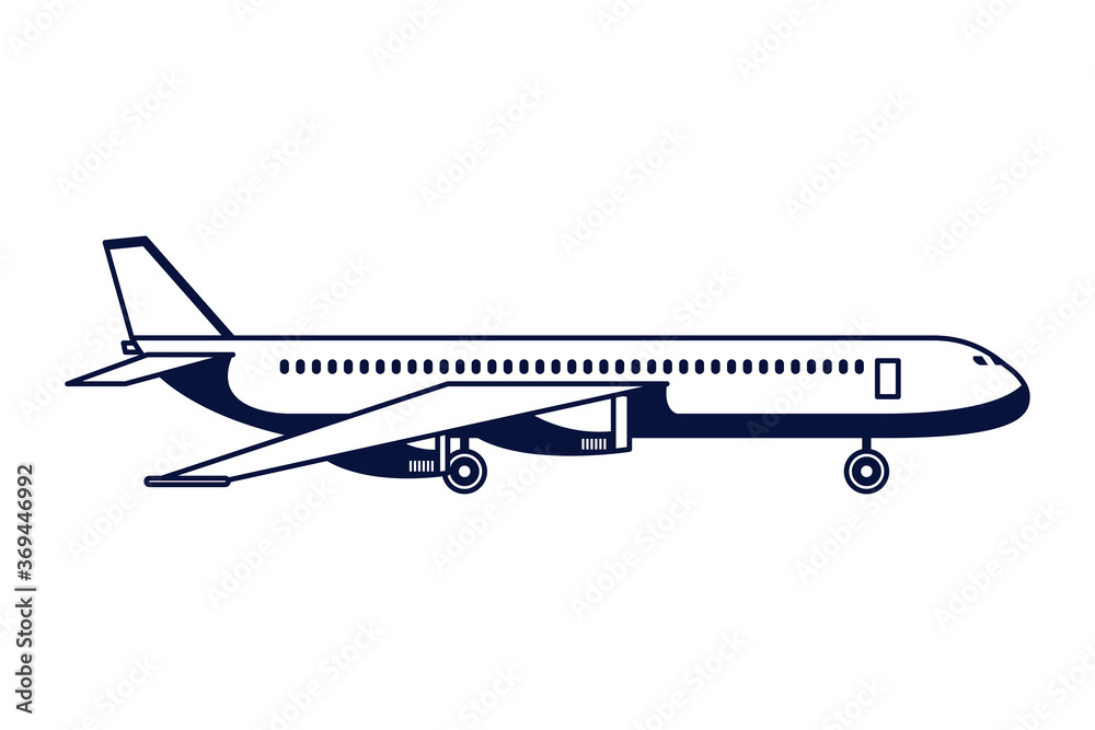 Poster airplane transport airline isolated icon