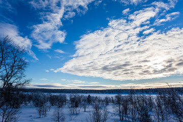 Winter landscape in Nuorgam, Lapland, Finland