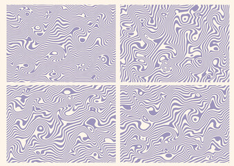 Set of abstract liquify lines background. Vector illustration 