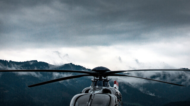 Close-up Of Helicopter Against Sky