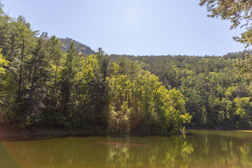Fototapeta na wymiar Landscape with a lake and mountains