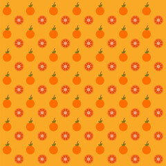 Orange fruit seamless pattern background.Colorful wallpaper vector illustration and good for printing