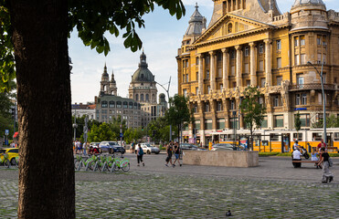 Deak square in Budapest, Hungary