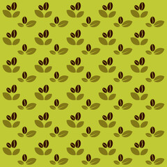 Coffee bean seamless pattern background.Colorful wallpaper vector illustration and good for printing