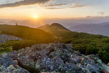 Fototapeta na wymiar Sunset, view from Borevka peak
