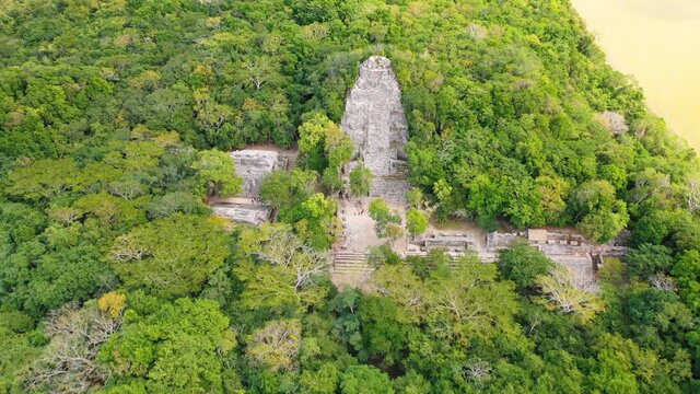 Aerial view of Coba Ruins in Quintana Roo, Mexico.