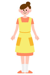 ポーズをとっている主婦の女性