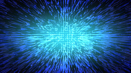 abstract futuristic background in blue tones