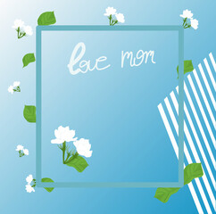 Mother's Day Card, Blue, White and Jasmine