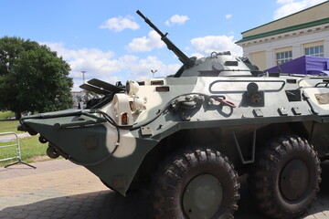 military trucks with army at Minsk street