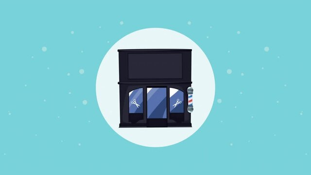 support local business lettering with store building animation