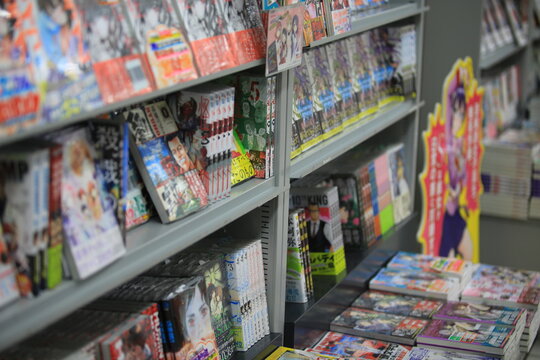Tokyo,Japan; January 18 2018:the comic book store in Akihabara, Tokyo. japanese comic in japan comic so call Manga, one of the japanese culture